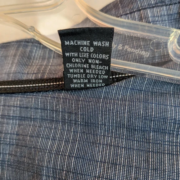 Alfani Blue Casual Button Down Shirt - Picture 6 of 7